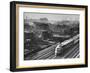 Train Moving Past Trackside Tenement Slums of Chicago-Gordon Coster-Framed Photographic Print
