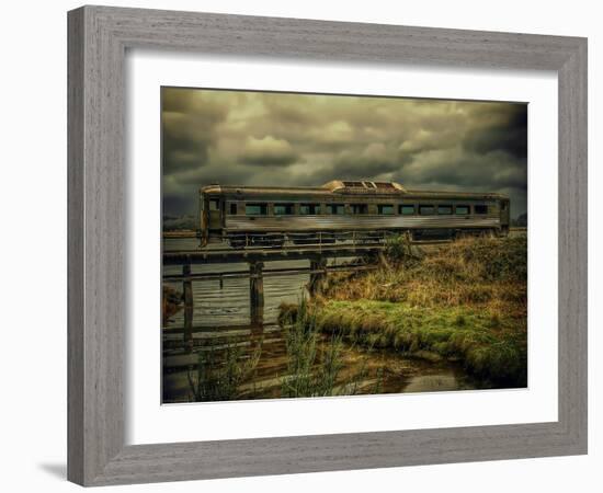 Train on Bridge-Florian Raymann-Framed Photographic Print