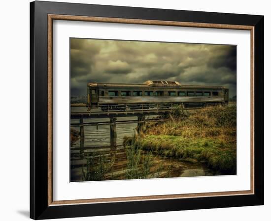 Train on Bridge-Florian Raymann-Framed Photographic Print