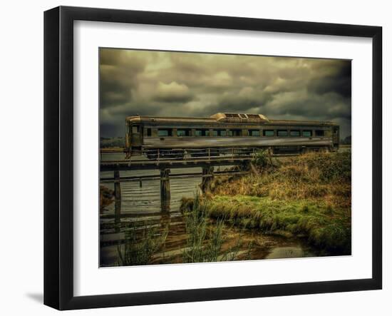 Train on Bridge-Florian Raymann-Framed Photographic Print
