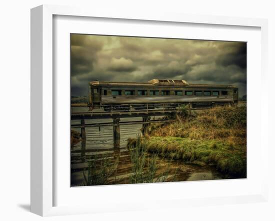 Train on Bridge-Florian Raymann-Framed Photographic Print