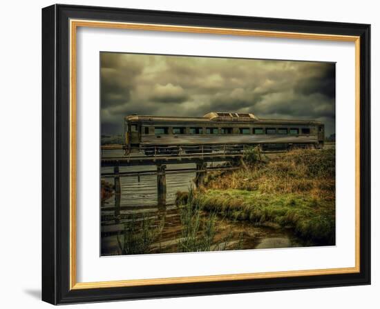 Train on Bridge-Florian Raymann-Framed Photographic Print