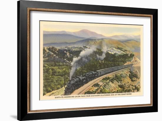 Train on Coast Range Tracks-null-Framed Art Print