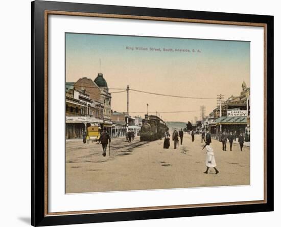 Train on King William Street, Adelaide, South Australia, 1900s-null-Framed Photographic Print