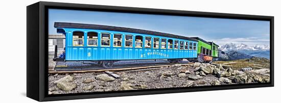 Train on Railroad Tracks, Mount Washington Cog Railway, Mt Washington, New Hampshire, USA-null-Framed Stretched Canvas