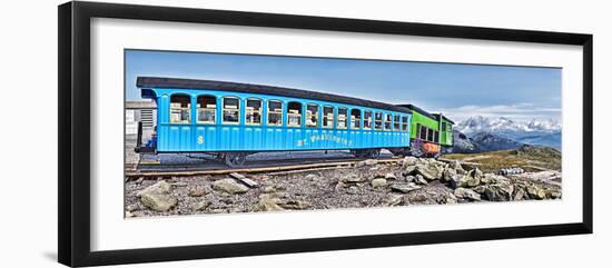 Train on Railroad Tracks, Mount Washington Cog Railway, Mt Washington, New Hampshire, USA-null-Framed Photographic Print