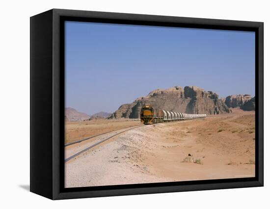 Train on Railway in the Desert, Shoubek, Jordan, Middle East-Alison Wright-Framed Premier Image Canvas