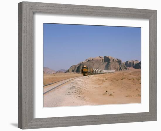 Train on Railway in the Desert, Shoubek, Jordan, Middle East-Alison Wright-Framed Photographic Print