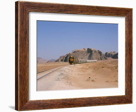 Train on Railway in the Desert, Shoubek, Jordan, Middle East-Alison Wright-Framed Photographic Print