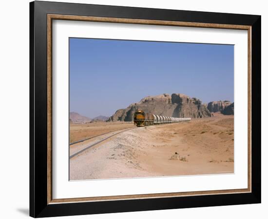 Train on Railway in the Desert, Shoubek, Jordan, Middle East-Alison Wright-Framed Photographic Print