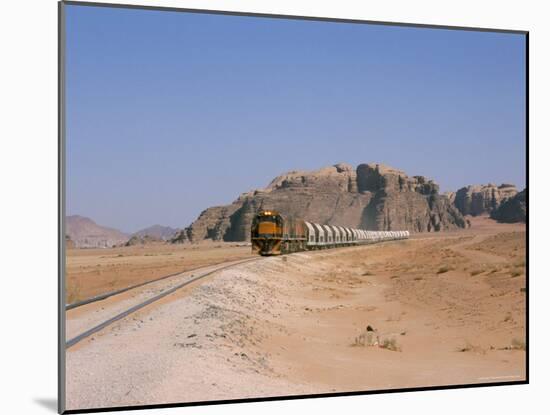 Train on Railway in the Desert, Shoubek, Jordan, Middle East-Alison Wright-Mounted Photographic Print