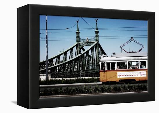 Train on Seven Bridges Budapest Hungary-null-Framed Stretched Canvas
