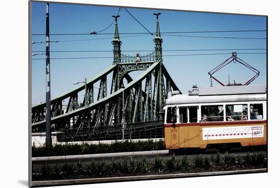 Train on Seven Bridges Budapest Hungary-null-Mounted Photo