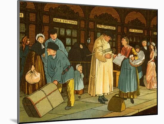 Train platform at station in northern France-Thomas Crane-Mounted Giclee Print