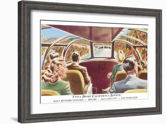 Train's Vista Dome, California Zephyr-null-Framed Art Print