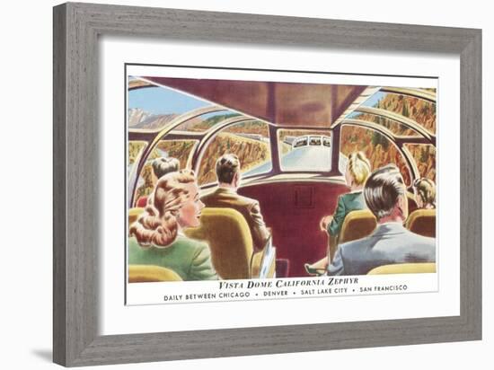 Train's Vista Dome, California Zephyr-null-Framed Art Print