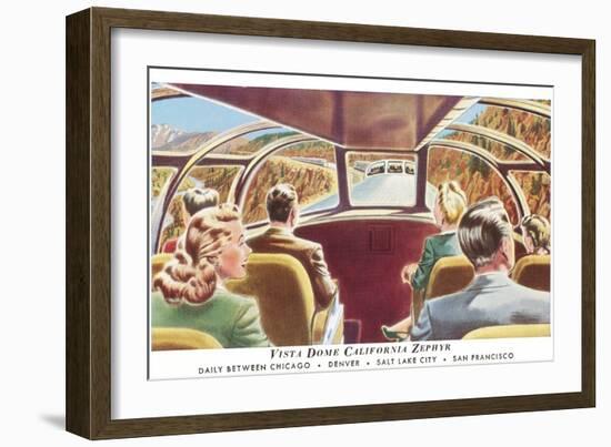 Train's Vista Dome, California Zephyr-null-Framed Art Print