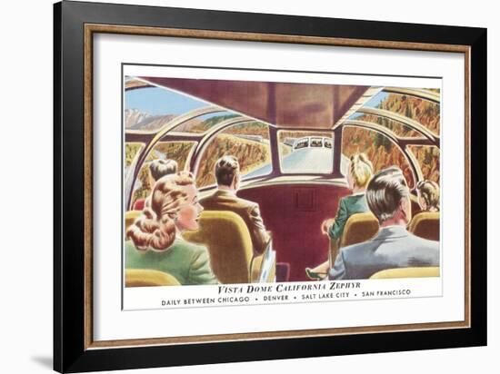 Train's Vista Dome, California Zephyr-null-Framed Art Print