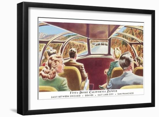 Train's Vista Dome, California Zephyr-null-Framed Art Print