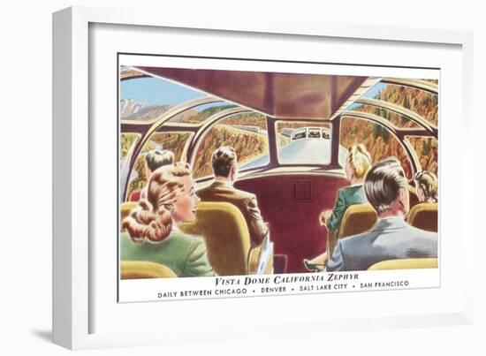 Train's Vista Dome, California Zephyr-null-Framed Art Print