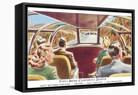 Train's Vista Dome, California Zephyr-null-Framed Stretched Canvas