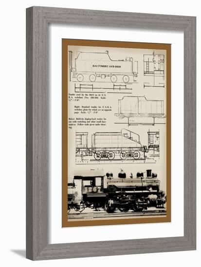 Train Schematic-null-Framed Art Print