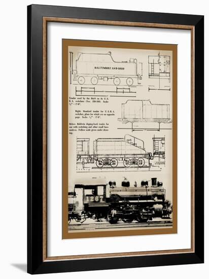 Train Schematic-null-Framed Art Print