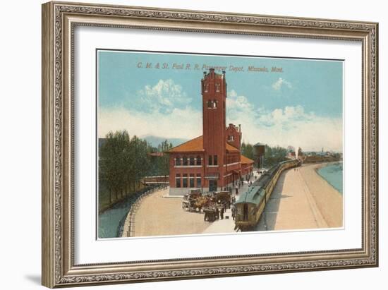 Train Station, Missoula, Montana-null-Framed Art Print