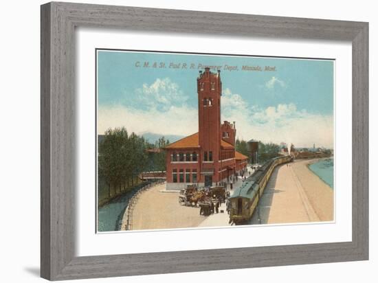 Train Station, Missoula, Montana-null-Framed Art Print