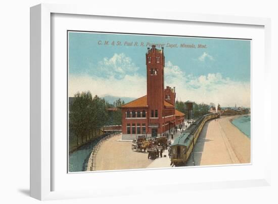 Train Station, Missoula, Montana-null-Framed Art Print