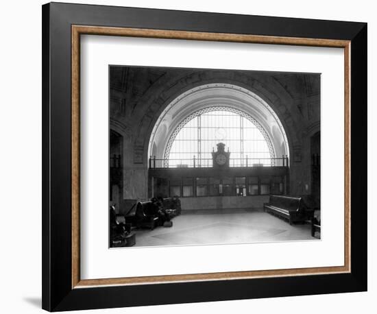 Train Station with Vaulted Archway, Circa 1911-Asahel Curtis-Framed Giclee Print