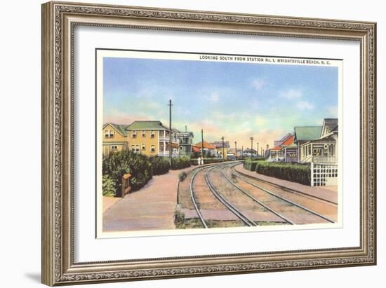 Train Tracks, Wrightsville Beach, North Carolina-null-Framed Premium Giclee Print