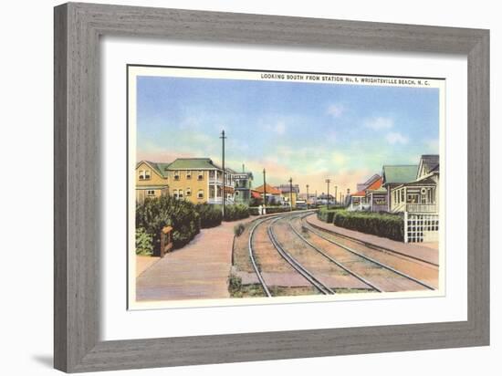 Train Tracks, Wrightsville Beach, North Carolina-null-Framed Premium Giclee Print