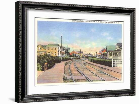 Train Tracks, Wrightsville Beach, North Carolina-null-Framed Premium Giclee Print