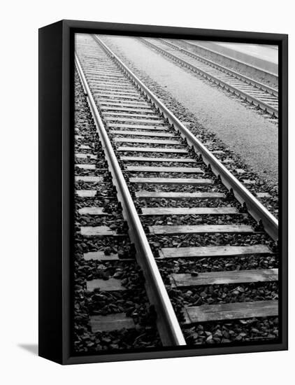 Train Tracks, Zurich, Switzerland-Walter Bibikow-Framed Premier Image Canvas