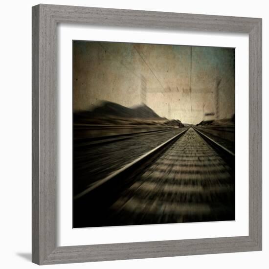 Train Travelling at Speed on a Railway-Luis Beltran-Framed Photographic Print