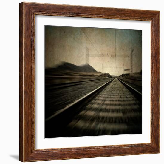 Train Travelling at Speed on a Railway-Luis Beltran-Framed Photographic Print