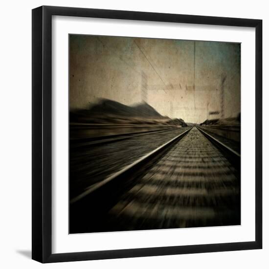 Train Travelling at Speed on a Railway-Luis Beltran-Framed Photographic Print