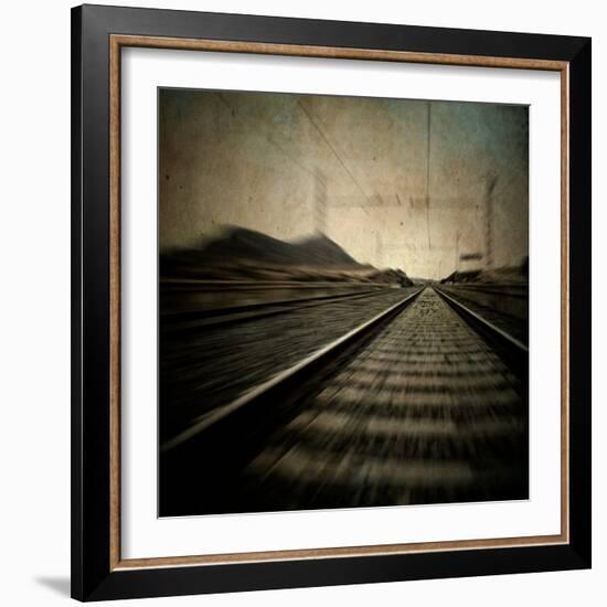 Train Travelling at Speed on a Railway-Luis Beltran-Framed Photographic Print