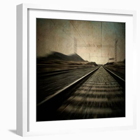Train Travelling at Speed on a Railway-Luis Beltran-Framed Photographic Print