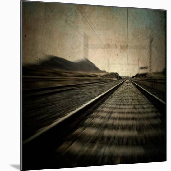 Train Travelling at Speed on a Railway-Luis Beltran-Mounted Photographic Print