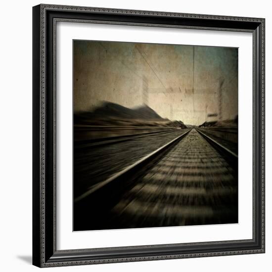 Train Travelling at Speed on a Railway-Luis Beltran-Framed Photographic Print