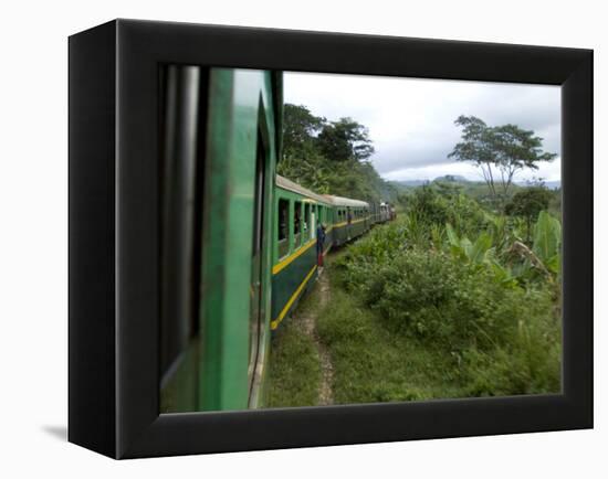 Train Travelling Betwen Manakara and Fianarantsoa, Madagascar-Inaki Relanzon-Framed Premier Image Canvas