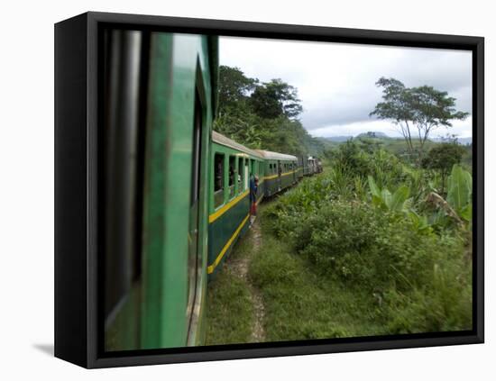 Train Travelling Betwen Manakara and Fianarantsoa, Madagascar-Inaki Relanzon-Framed Premier Image Canvas