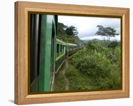 Train Travelling Betwen Manakara and Fianarantsoa, Madagascar-Inaki Relanzon-Framed Premier Image Canvas