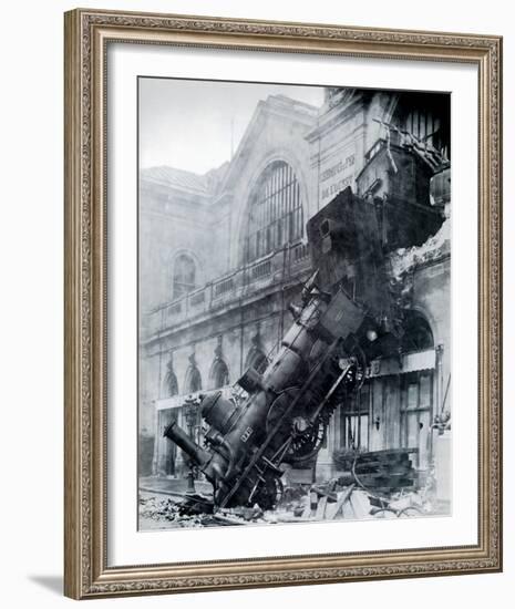 Train Wreck at Montparnasse, Paris, France 1895-The Vintage Collection-Framed Giclee Print