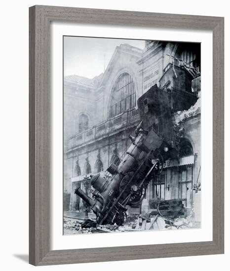 Train Wreck at Montparnasse, Paris, France 1895-The Vintage Collection-Framed Giclee Print