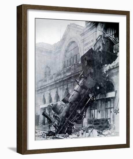 Train Wreck at Montparnasse, Paris, France 1895-The Vintage Collection-Framed Giclee Print