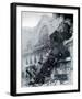 Train Wreck at Montparnasse, Paris, France 1895-The Vintage Collection-Framed Giclee Print