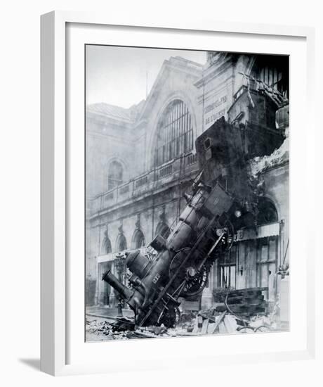 Train Wreck at Montparnasse, Paris, France 1895-The Vintage Collection-Framed Giclee Print